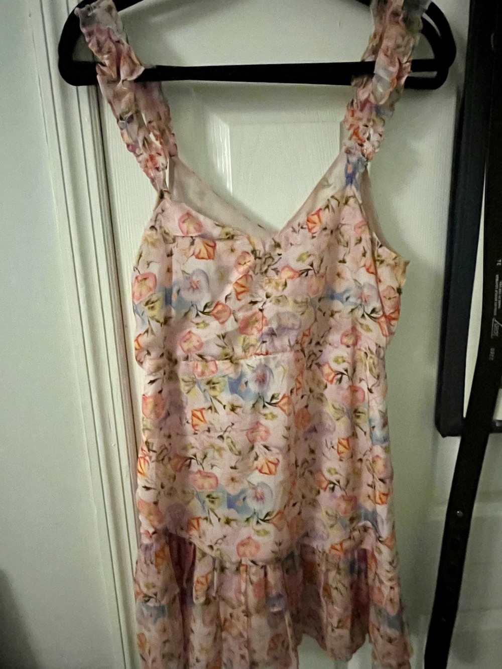 LoveShackFancy Desra Pastel Pink Floral Tiered Ruffle Mini - Picture 5 of 6